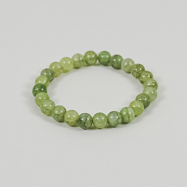 GARNET BEADED BRACELET || GREEN